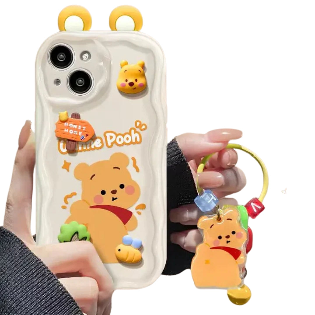 Cartoon Phone Case for iPhone 15 14 Pro Max 13 Mini 12 11 X XS XR 7 8 Plus Wave TPU With Pendant Cover