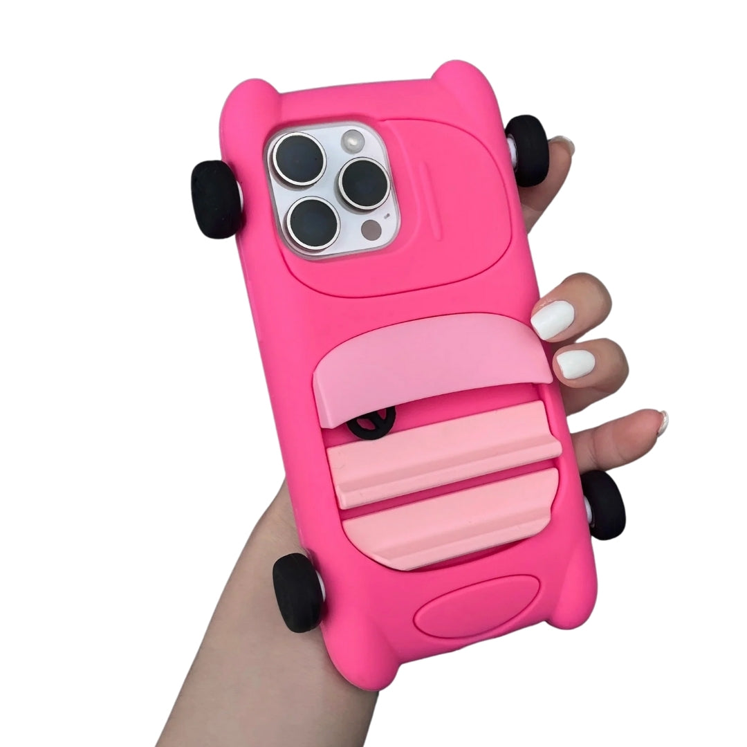 Cute Cartoon 3D Sports Car Model Phone Case for IPhone 16 15 14 13 Pro Max Plus Shockproof Silicone Soft High Quality Back Cover