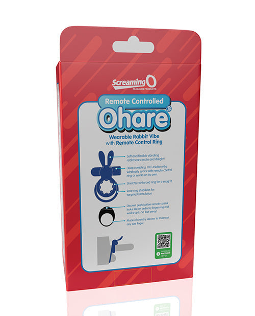 Screaming O Ohare Remote Controlled Vibrating Ring - Blue