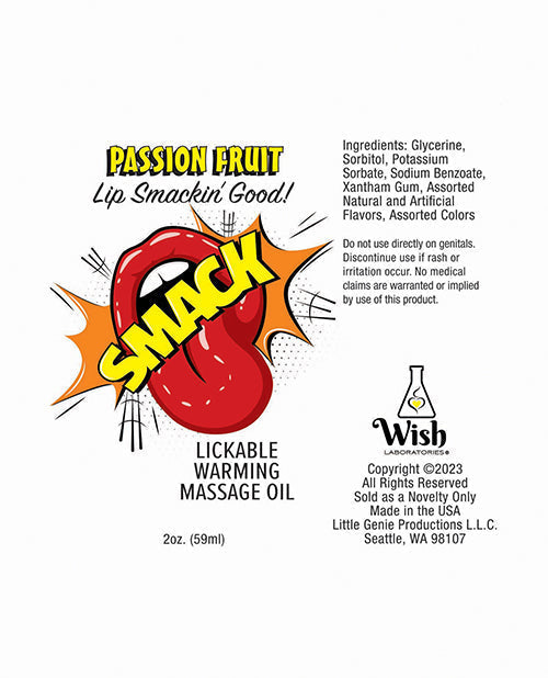 Smack Warming Massage Oil - 2 oz Peach