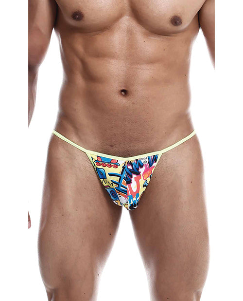 Male Basics Sinful Hipster Music T Thong G-String Blue Print XL