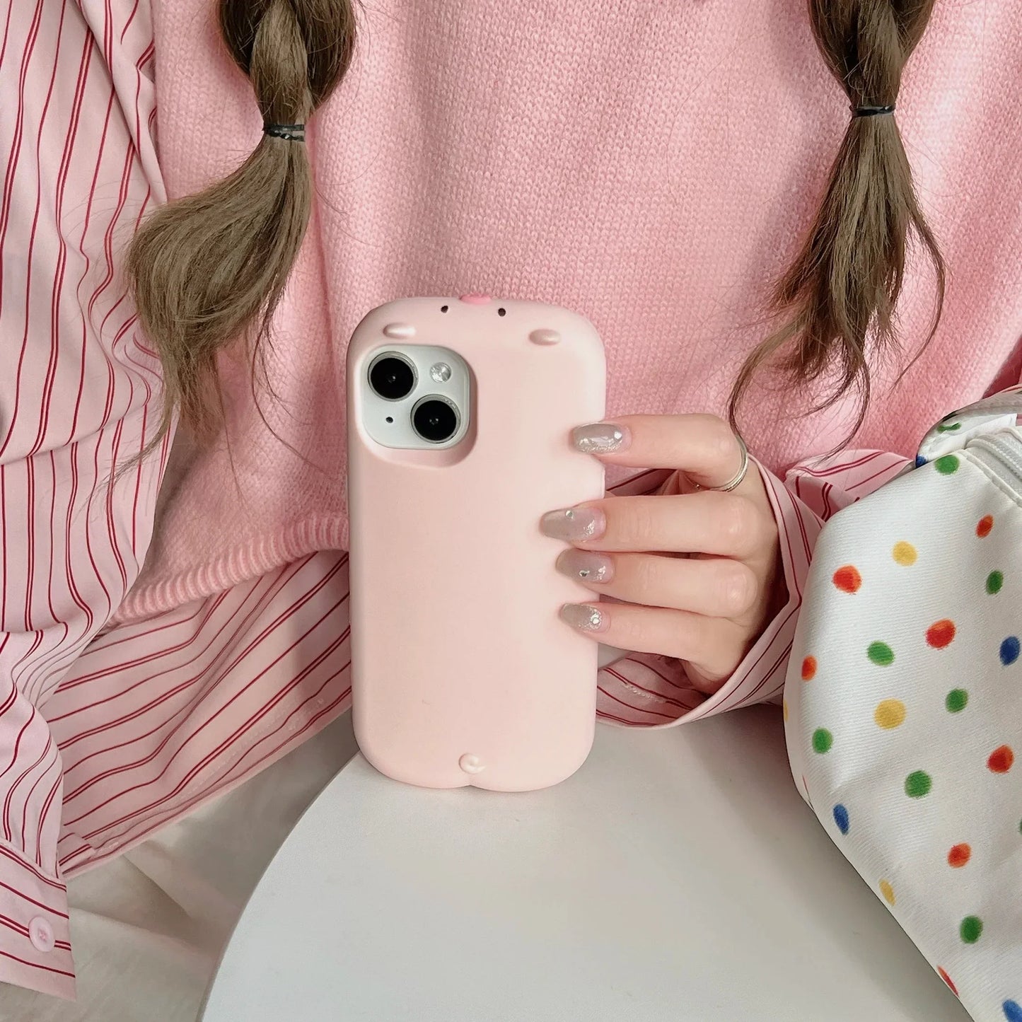 Cartoon Cute 3d Pig Phone Case for IPhone16 15 14 13 12ProMax Plus high quality Silicone Anti-drop Shockproof Protective Cover