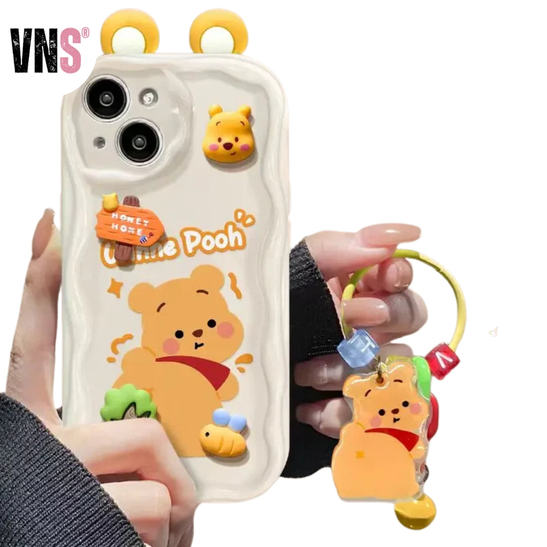 Cartoon Phone Case for iPhone 15 14 Pro Max 13 Mini 12 11 X XS XR 7 8 Plus Wave TPU With Pendant Cover