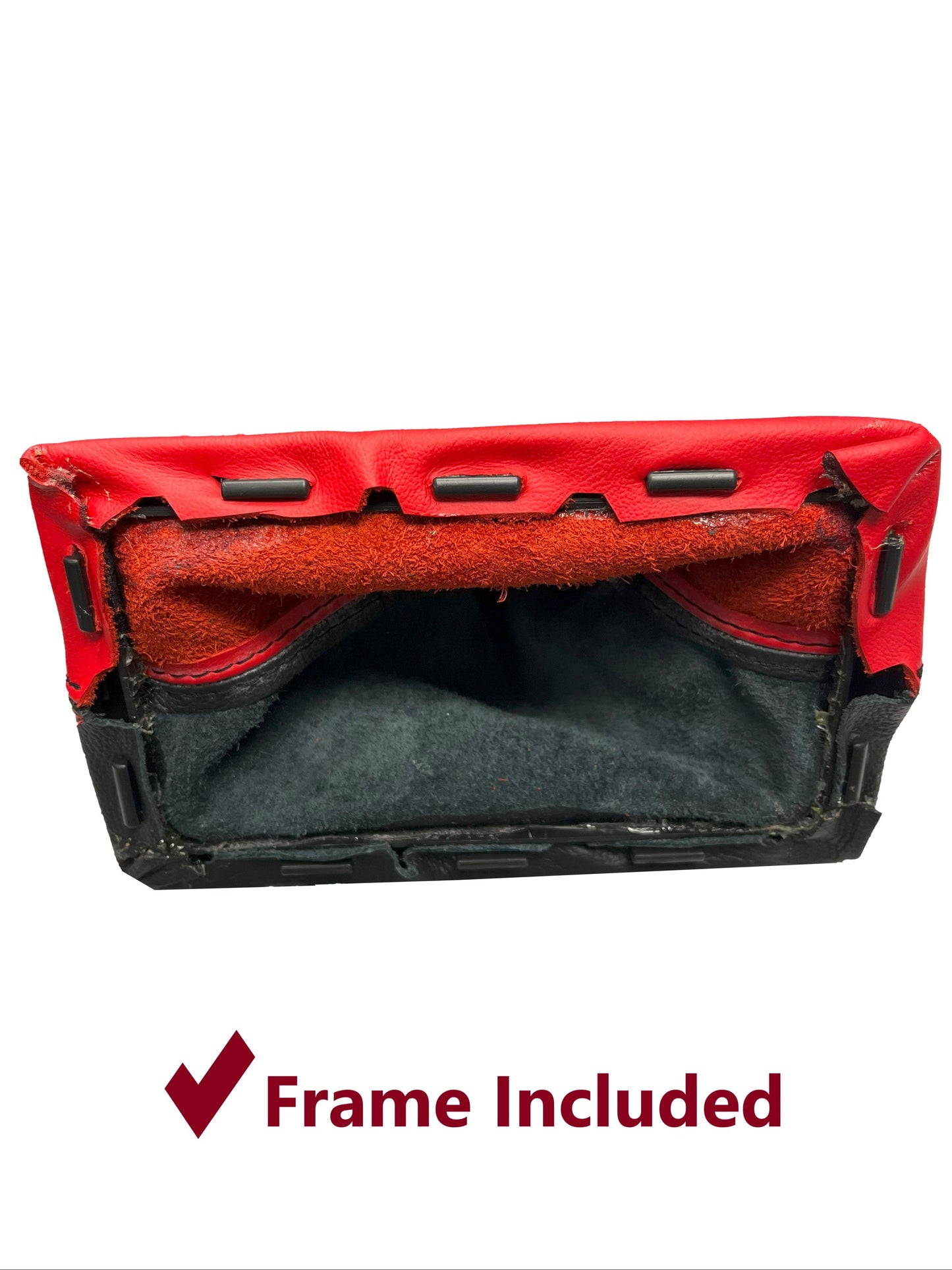 For 2005-2009 Ford Mustang GT Torch Red & Black Leather Manual Shift Boot Cover + Frame