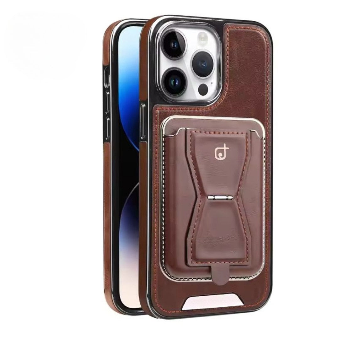 Luxury Leather Phone Case with Wallet and Removable Magnetic Card Holder for Iphone 16 15 14 13 12 Pro Max Plus
