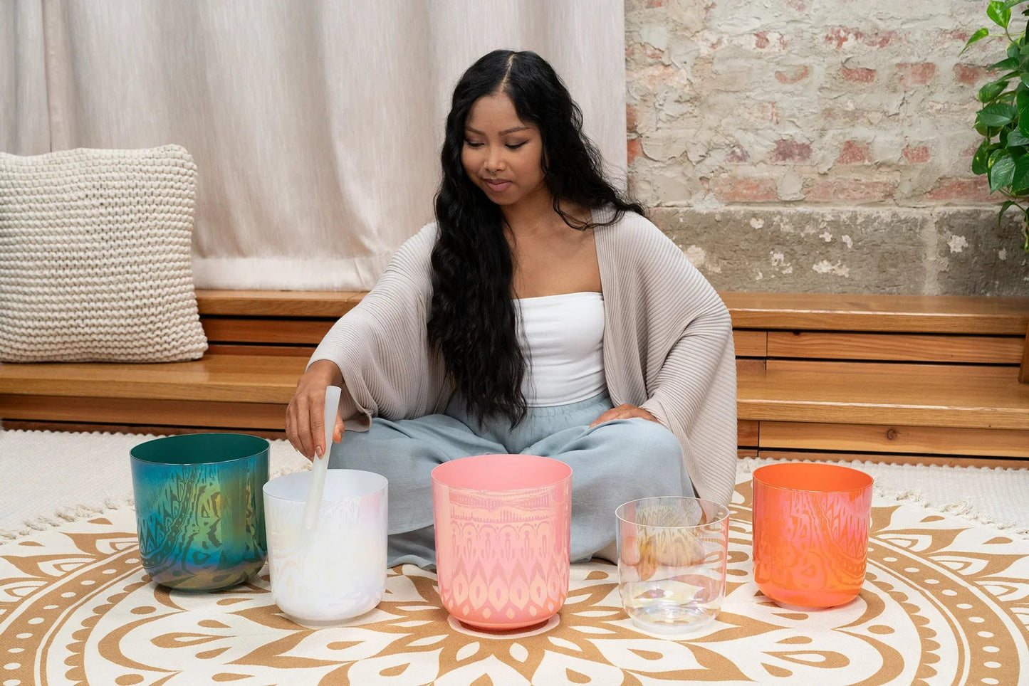 6" Essence Crystal Singing Bowl, Note E4, Clear, Solar Plexus Chakra, 440 Hz