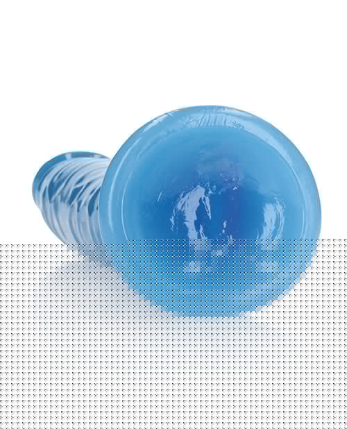 Shots RealRock 9" Big Dildo | Slim Neon Blue Anal Dildo | Glow in the Dark Suction Cup Dildo