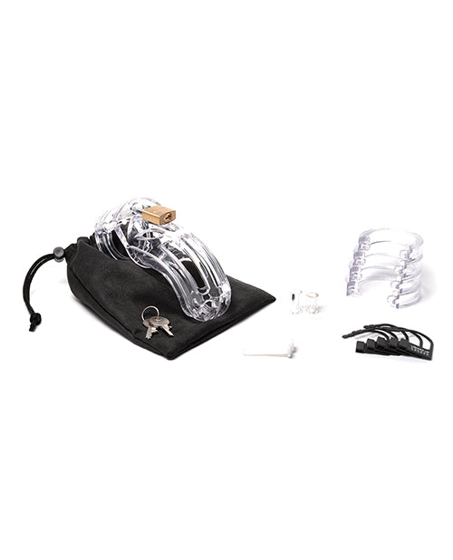 Curve 3 3/4" Curved Cock Cage & Lock Set - Clear