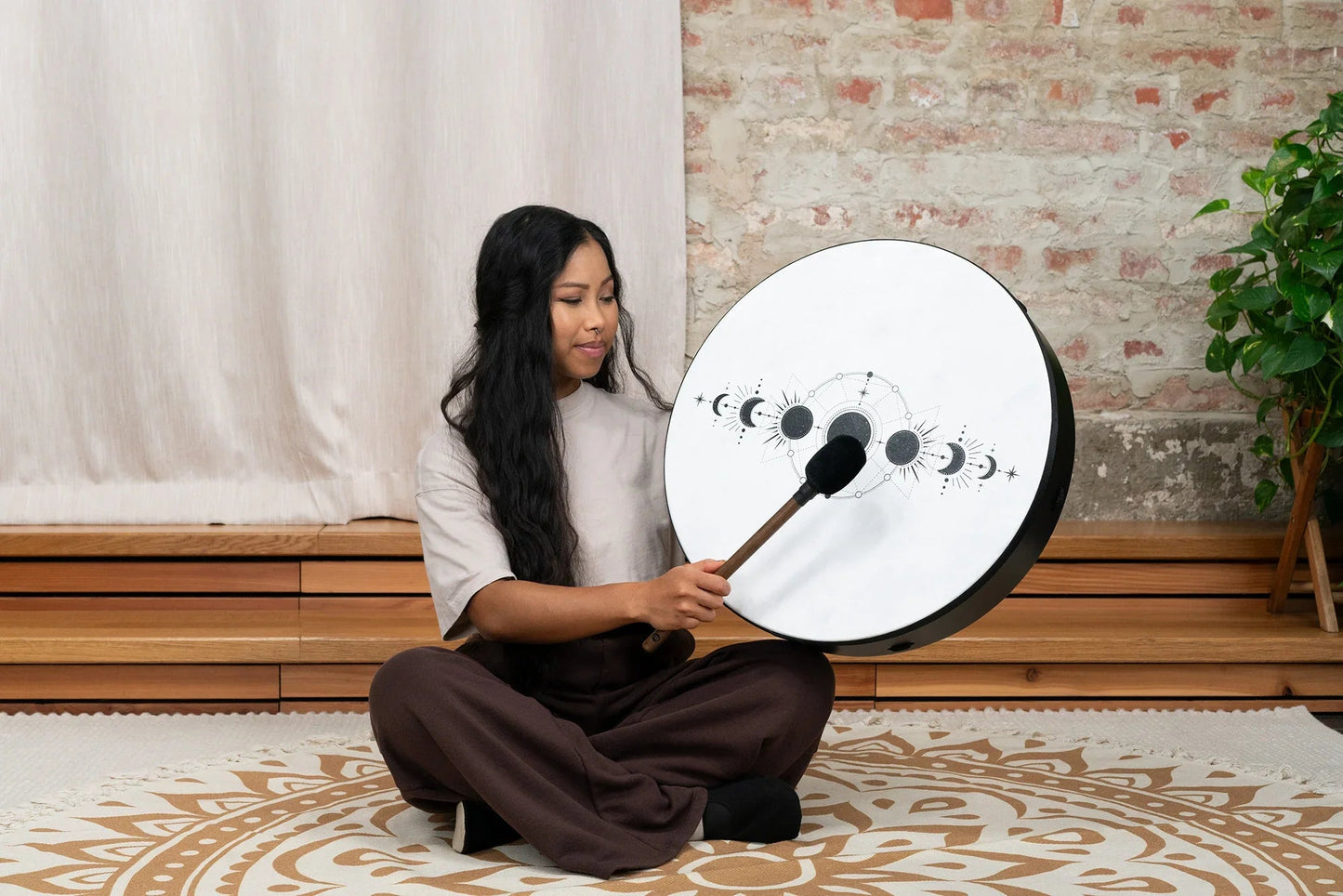 20" Ritual Drum, Moon Phases, True Feel Synthetic Head