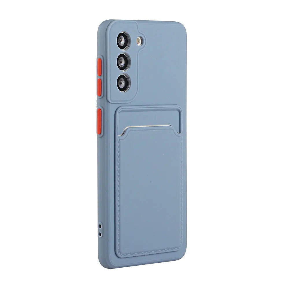 Card Slot Bag Holder Phone Case For Samsung Galaxy S24 S23 S22 S21 S20 Plus FE Note 20 Ultra Bumper Wallet Soft Shockproof Cover