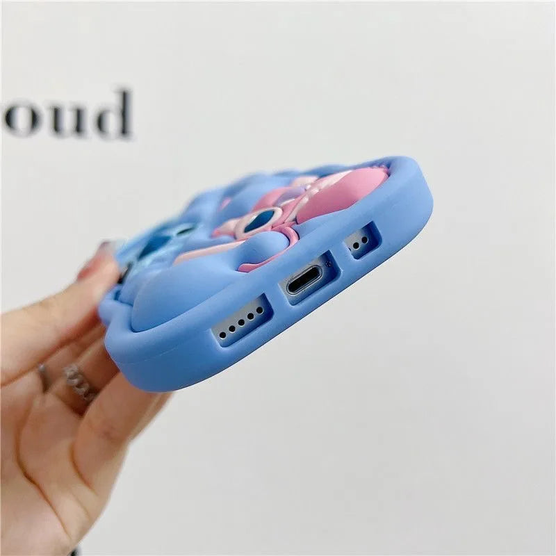 3D Cartoon Silicon Wave Side Soft Phone Case for iPhone 11 12 Mini 13 Pro 14 Plus 15 Pro Max X XS XR 7 8 6 6s Plus SE