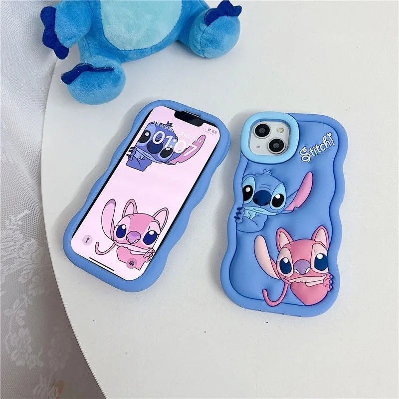 3D Cartoon Silicon Wave Side Soft Phone Case for iPhone 11 12 Mini 13 Pro 14 Plus 15 Pro Max X XS XR 7 8 6 6s Plus SE