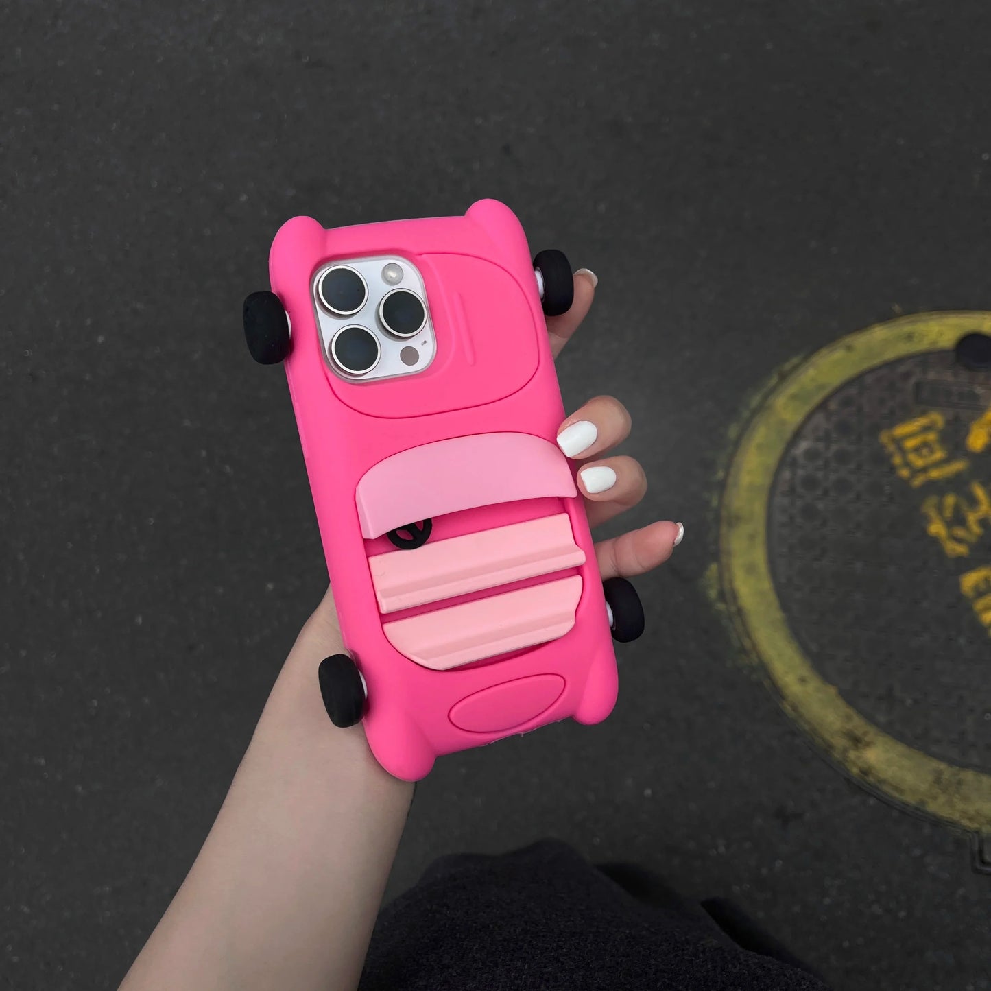 Cute Cartoon 3D Sports Car Model Phone Case for IPhone 16 15 14 13 Pro Max Plus Shockproof Silicone Soft High Quality Back Cover