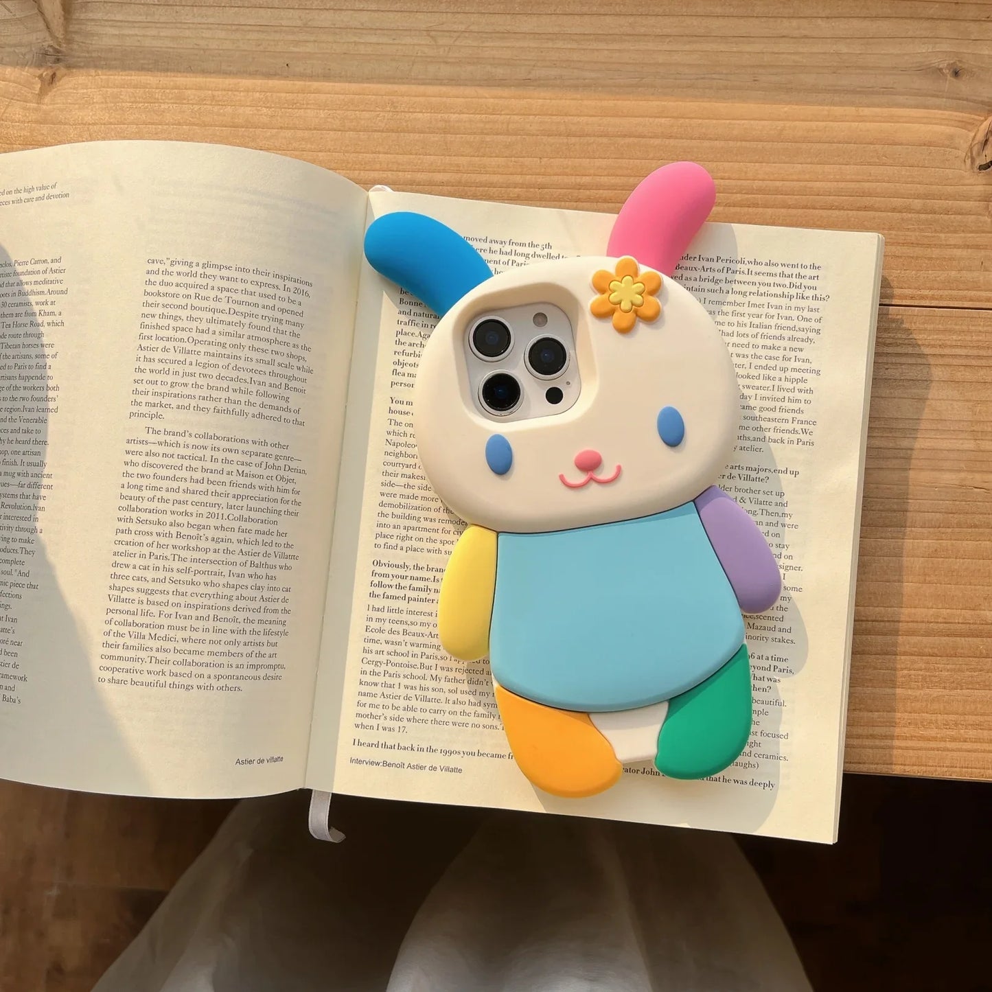Cute Cartoon 3D rabbit Phone Case for IPhone 16 15 14 13 12Pro Max Plus Shockproof Silicone Soft High Quality Back Cover