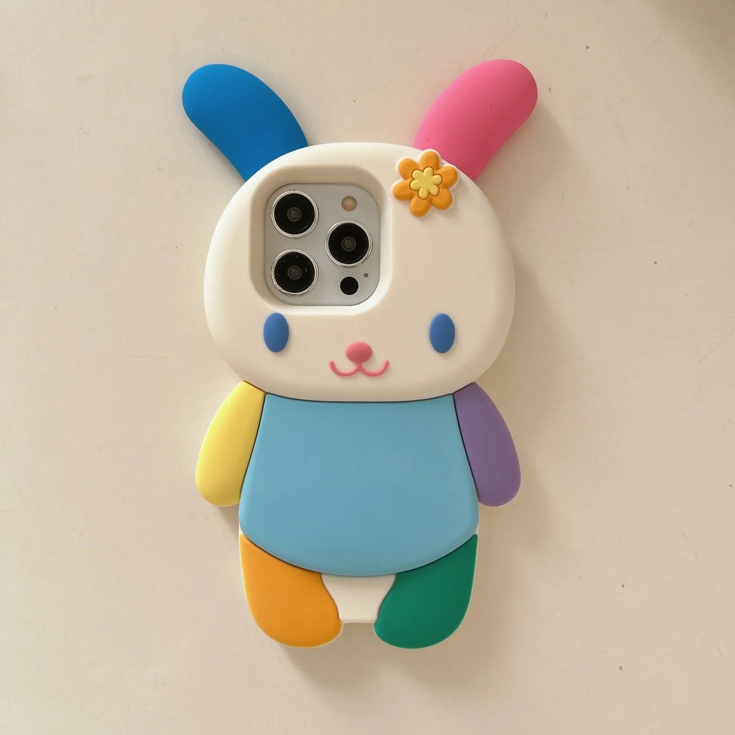 Cute Cartoon 3D rabbit Phone Case for IPhone 16 15 14 13 12Pro Max Plus Shockproof Silicone Soft High Quality Back Cover