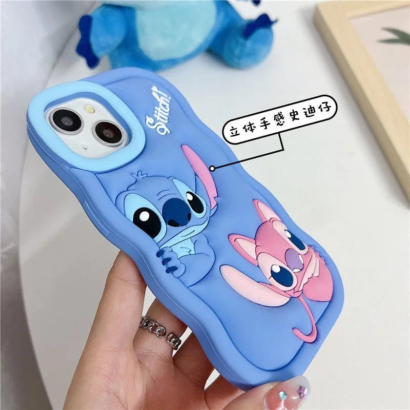3D Cartoon Silicon Wave Side Soft Phone Case for iPhone 11 12 Mini 13 Pro 14 Plus 15 Pro Max X XS XR 7 8 6 6s Plus SE